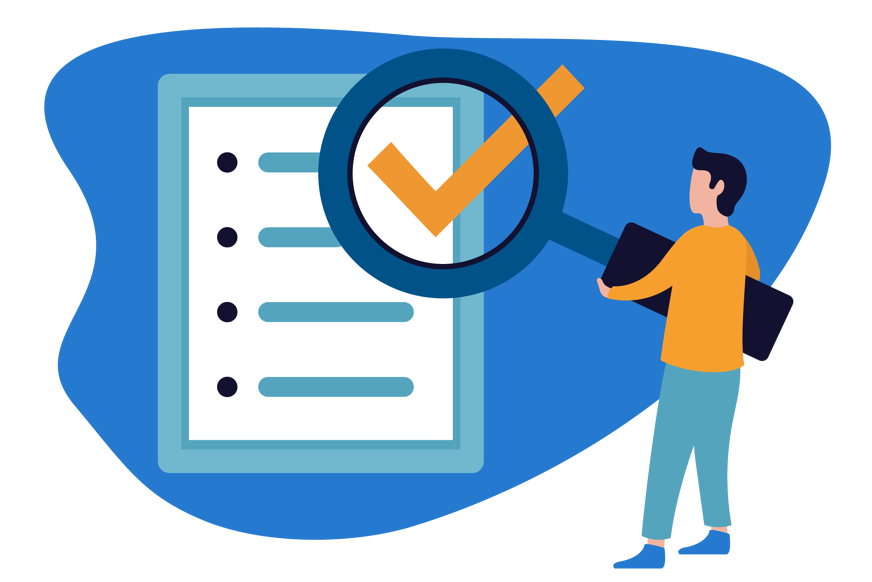 Ilustração de escolha com lupa